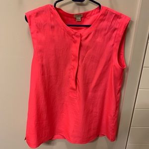 J Crew Hot Pink Button Up Tank Top (size: 8)